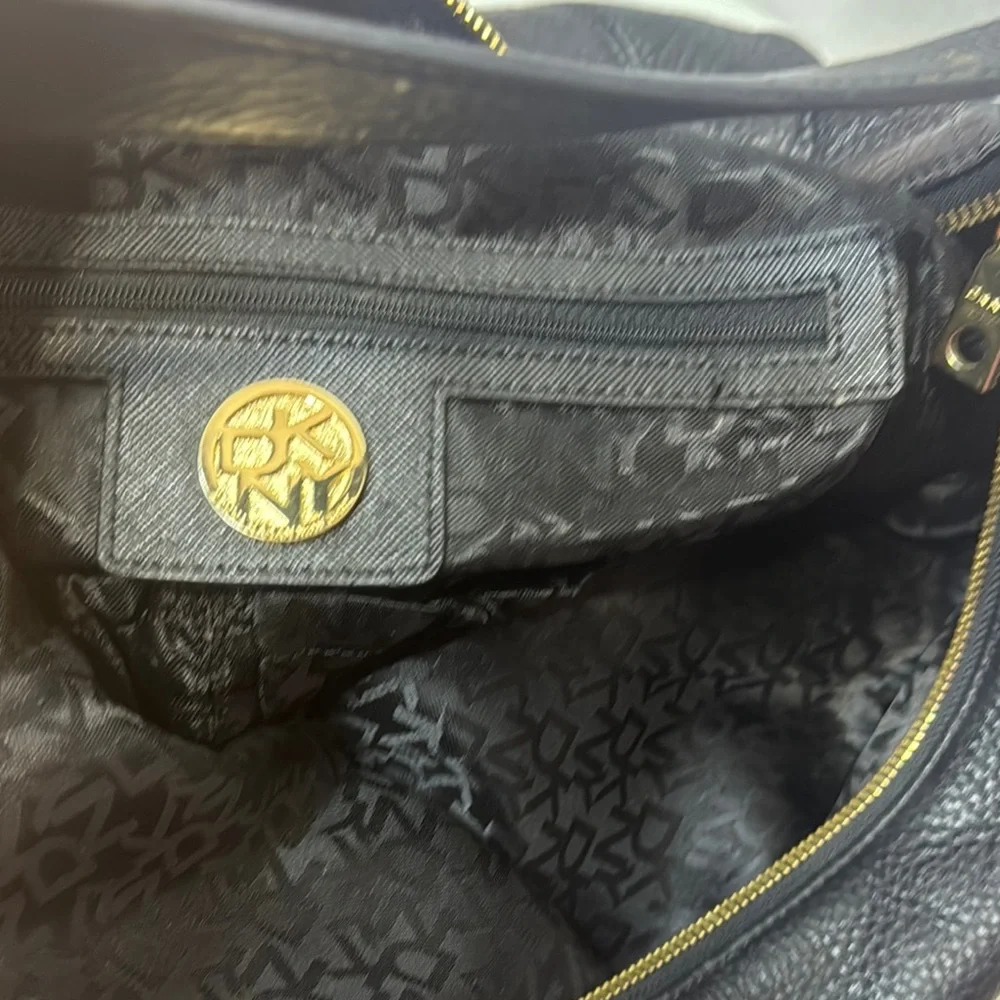 DKNY Black Leather Hobo Bag